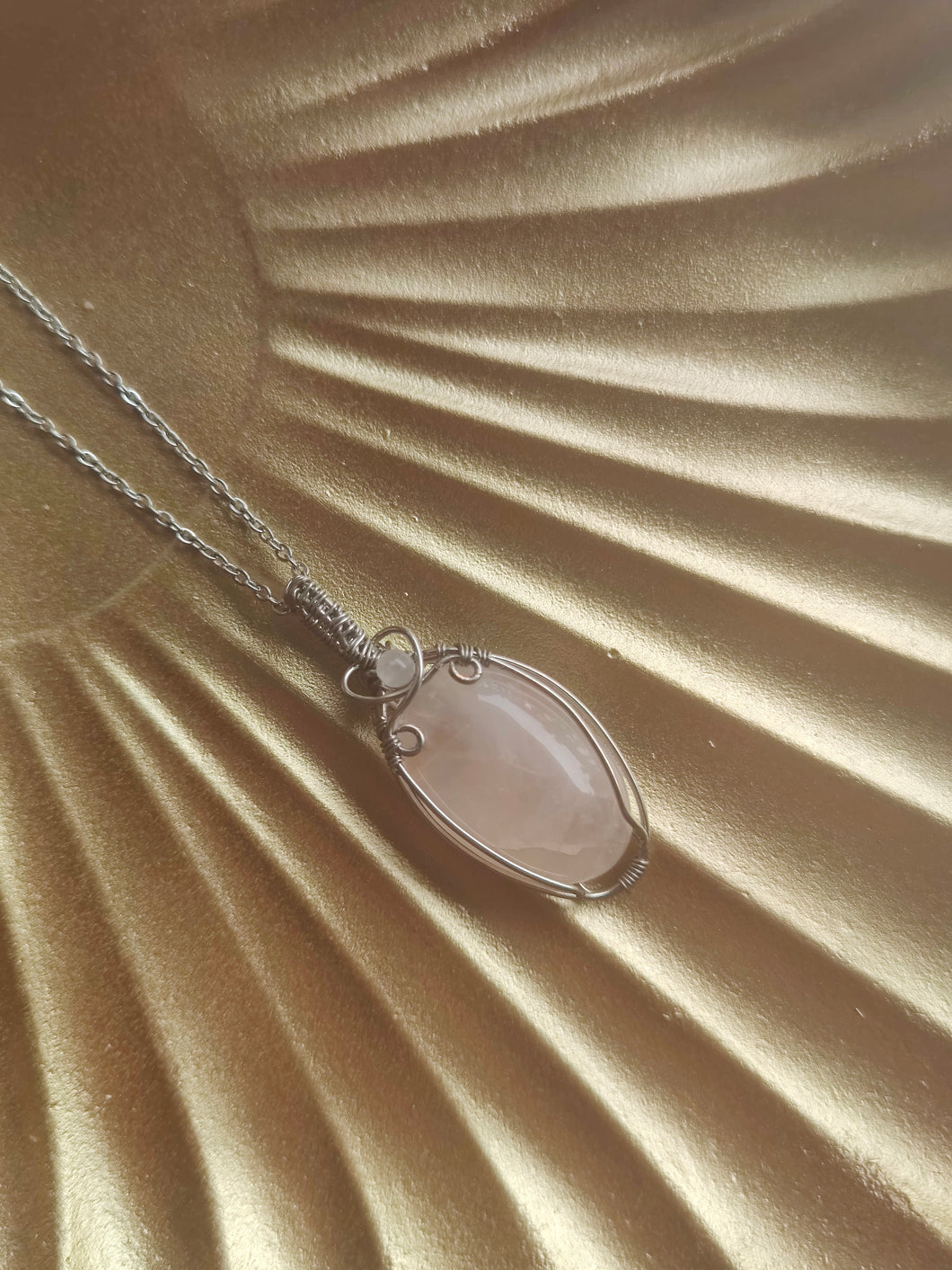 Pendentif Quartz Rose • Wire Wrapping